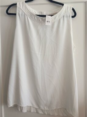 LOFT White Sleeveless Crewneck Shell Tank